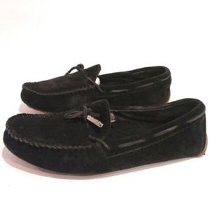 NIB NWT New UGG Australia Tie Bow Loafer Moccasin Slippers / Shoes 5 Black